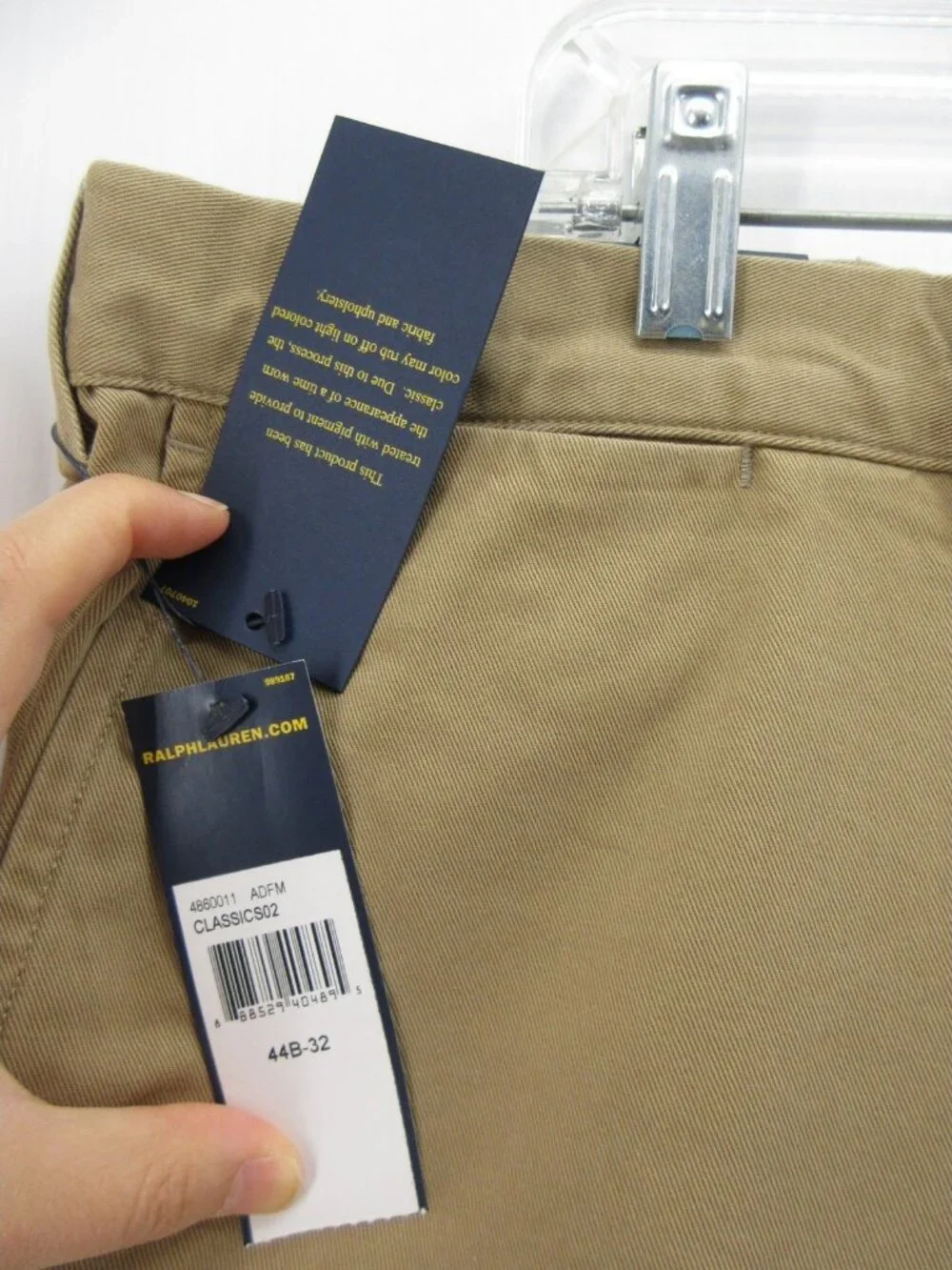 Polo Ralph Lauren Pants 44X32 Big Tan Chino Classic Fit Trousers Pony